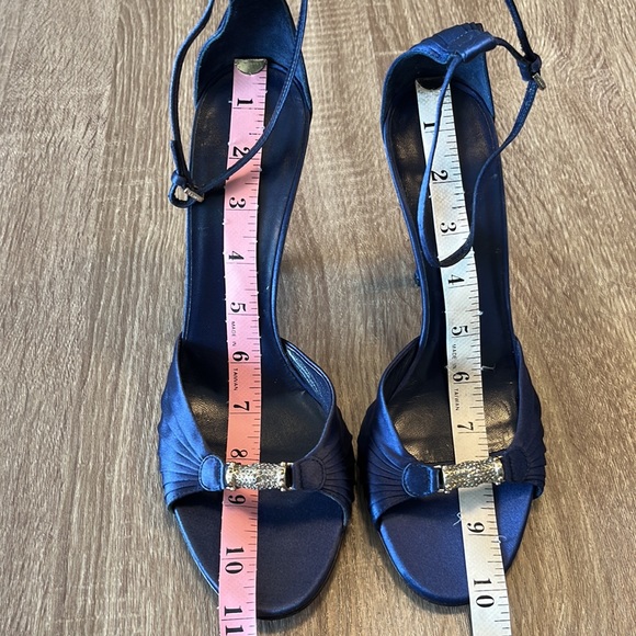 Authentic Gucci Blue Satin with Swarovski Crystal Sandals/Heels (Mismatch) - Picture 9 of 16